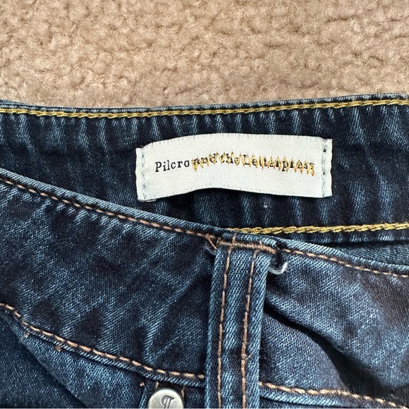 Anthropologie Pilcro Stet Slim Navy Blue Ankle Jeans with Zippers - Picture 6 of 6